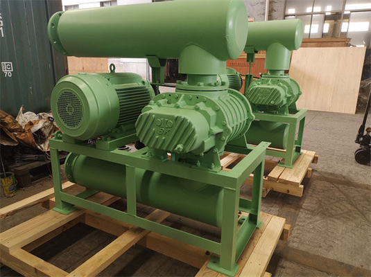 37kw 1450rpm 0.5 Bar 30m3/Min 6" सीवेज ट्रीटमेंट एयर कूलिंग रूट्स टाइप ब्लोअर