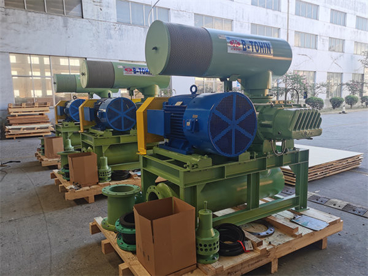 1500rpm ट्राई लोब रूट्स ब्लोअर 80Kpa एक्वाकल्चर के लिए उच्च दबाव