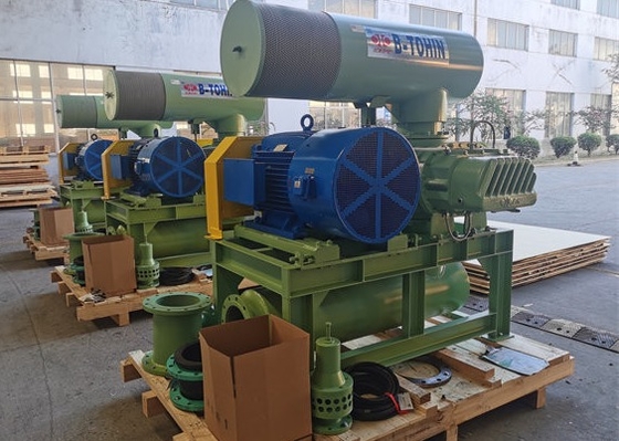DN100 50Kpa RPM1350 तीन लोब जड़ें हवा से चलने वाली वाहक के लिए ब्लोअर