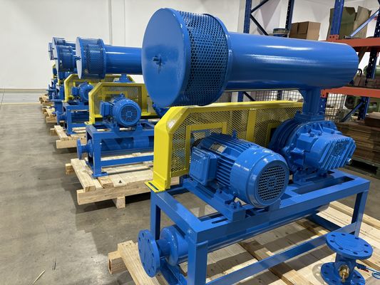 थ्री लोब टाइप रोटरी हाई प्रेशर रूट्स ब्लोअर हाई एफिशिएंसी 60-100kpa